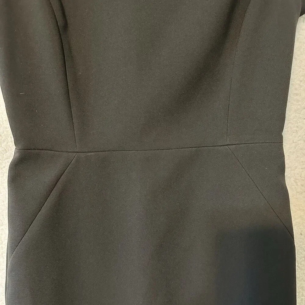 J Crew Women’s Cap Sleeve Boatneck Bodycon Midi Dress Black‎ Size 0 NEW